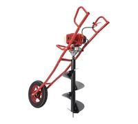 TTISJHK Broca perforadora para postes, gasolina 52 CC, 1,46 kW, con taladro de caracol, depósito de 1 L, refrigerado por aire, portátil y resistente, ideal para jardín, postes de vallas, árboles