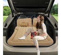 TTISJHK Cama hinchable para coche, 174 x 126 cm, con bomba y 2 reposacabezas, cama de invitados portátil para camping, colchón de aire plegable de PVC y flocado, colchón de coche, asiento trasero