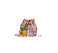 Ttiy Bolso bandolera retro chino con lentejuelas, bordado de flores, bolso de mano para viajes, compras diarias, 1 unidad, color naranja, Orange, Medium