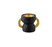 Ttiy Quemador de incienso de mano de doble oreja, soporte de incienso de cerámica, horno de aromaterapia, incensario árabe oriental para decoración del hogar, escritorio, 1 unidad, negro, pequeño
