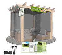 TTL GARDEN Mosquitera Deluxe XL, 300 x 300 x 250 cm, color negro, malla fina de 0,07 mm, 2 entradas, resistente a los rayos UV y transpirable, protección contra insectos