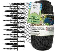 TTL Garden Red de protección para pájaros de 15 x 15 m, color negro, 30 g/m² - 12 x 12 mm, malla estrecha de polietileno de alta densidad de polietileno de alta densidad, red para árboles frutales,