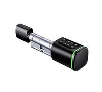 Ttlock App Tuya Bluetooth Smart Cylinder Digital Password RFID Card Key Code Keyless Euro Profile Lock Cylinder For Entry Door (Color: Tuya Black 1, Tamaño: A 50 B50)