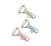 TTMA 3 Pcs Ceramic Potato Peelers, Potato Peelers, Fruit Peelers for Home, Nordic Pink + Blue + Green, Peeler