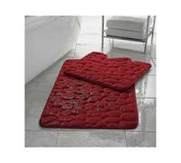 TTMA Bath Mat Set Memory Foam Pedestal Set Bathroom Rug 2 Piece Soft Absorbent Non Slip Red Bath Mat (50cm X 80 Cm) & Pedestal Mat (50cm X 40 Cm)