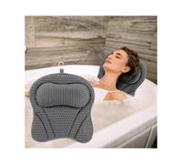 TTMA New 4D Luxury Spa Bath Pillow Cushion Neck Back Shoulder Head Support Non Slip with 6 Suction Cups