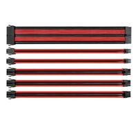 TtMod - Kit de cable de extensión de fuente de alimentación con funda, negro/rojo, 300 mm, 16 AWG, ATX/EPS/PCIe, AC-033-CN1NAN-AB