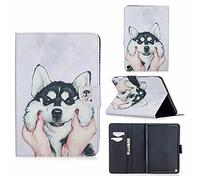 TTNAO Funda para Amazon Kindle Fire HD 8/ HD 8 Plus 10th 2020Cuero PU Premium Carcasa Activación/suspensión automática Ranuras Diseño，Anti-rasguños Case,Mano Que sostiene la Cabeza de Perro Lindo