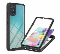 TTNAO Funda para Samsung Galaxy A51 A515,Absorción de Golpes Suave Ultrafino Anti-rasguños Prima Pet Membrana Templada Anterior CaseProtección de Todo el Cuerpo Cover,Negro