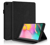 TTNAO Funda para Samsung Galaxy Tab a 10.1" 2019 T510/T515 Cuero PU Premium Carcasa Activación/suspensión automática Ranuras Diseño，Anti-rasguños Case, Arbol de la Vida Negro