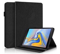 TTNAO Funda para Samsung Galaxy Tab A 10.5" 2018 SM-T590/T595/T597 Cuero PU Premium Carcasa Activación/suspensión automática Ranuras Diseño，Anti-rasguños Case, Arbol de la Vida Negro