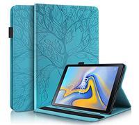 TTNAO Funda para Samsung Galaxy Tab A 10.5" 2018 SM-T590/T595/T597 Cuero PU Premium Carcasa Activación/suspensión automática Ranuras Diseño，Anti-rasguños Case, Arbol de la Vida Azul