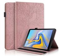 TTNAO Funda para Samsung Galaxy Tab A 10.5" 2018 SM-T590/T595/T597 Cuero PU Premium Carcasa Activación/suspensión automática Ranuras Diseño，Anti-rasguños Case, Arbol de la Vida Rosa