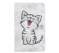 TTNAO Funda para Samsung Galaxy Tab A 10.5" 2018 SM-T590/T595/T597Cuero PU Premium Carcasa Activación/suspensión automática Ranuras Diseño,Anti-rasguños Case,Lindo Gato Llamando