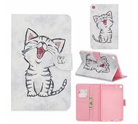 TTNAO Funda para Samsung Galaxy Tab A 8.0 Case 2019 SM-P200 P205Cuero PU Premium Carcasa Activación/suspensión automática Ranuras Diseño，Anti-rasguños Case,Lindo Gato Llamando