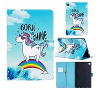 TTNAO Funda para Samsung Galaxy Tab A7 10.4 2020 SM-T500/T505/T507Cuero PU Premium Carcasa Activación/suspensión automática Ranuras Diseño，Anti-rasguños Case,Sunny Rainbow Little White Horse