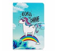TTNAO Funda para Samsung Galaxy Tab S4 10.5 2018 SM-T830/T835Cuero PU Premium Carcasa Activación/suspensión automática Ranuras Diseño，Anti-rasguños Case,Sunny Rainbow Little White Horse