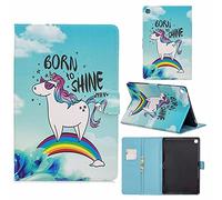 TTNAO Funda para Samsung Galaxy Tab S5e SM T720/T725 10.5" 2019Cuero PU Premium Carcasa Activación/suspensión automática Ranuras Diseño，Anti-rasguños Case,Sunny Rainbow Little White Horse