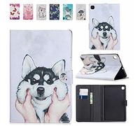 TTNAO Funda para Samsung Galaxy Tab S6 Lite 10.4 2020 SM-P610 P615Cuero PU Premium Carcasa Activación/suspensión automática Ranuras Diseño,Anti-rasguños Case,Mano Que sostiene Cabeza de Perro Lindo