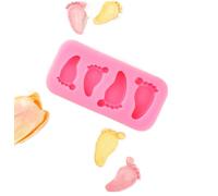 TTOA- Molde de silicona con 4 cavidades para pies de bebé, molde para manualidades de azúcar, decoración de pasteles