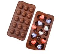 TTOA - Molde de silicona de chocolate de 15 cavidades de corazones | Molde de caramelo de San Valentín | Molde de decoración de pasteles | Molde de arcilla