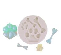 TTOA - Molde de silicona para fondant con forma de hueso, diseño de pata de animal, decoración de pasteles, bonito molde de glaseado