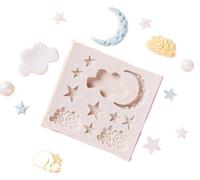 TTOA - Molde de silicona para fondant de estrella y luna, diseño de azúcar de resina