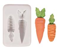 TTOA - Molde de silicona para fondant de zanahoria, molde para glaseado de Pascua, 2 cavidades, molde de zanahoria de Pascua