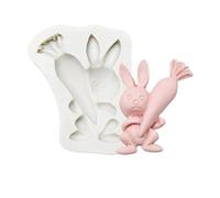 TTOA - Molde de Silicona para Horno, para Fondant de Zanahoria de Conejo, Molde de Glaseado de Conejo, Molde de Chocolate de Pascua, Molde en Forma de Animal