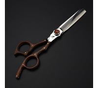 TTOOGO 6.0 "Barber Shears con agarre natural de sándalo - Pista de cabello de cabello de acero 6CR 6CR, elección de cuchilla recta o texturizante,B