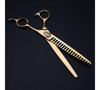 TTOOGO 7.0in Gold Pet Grooming Sledning Shears Professional Dog Cortugs Tijeras 440C Acero inoxidable Temperada 45% Tasa de adelgazamiento Barbero
