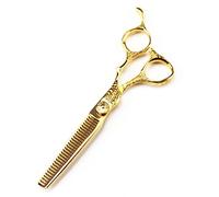 TTOOGO Cizallas de cabello 6.0 pulgadas - Picsors de barbero de oro adornado profesional con manijas grabadas, 440c de corte de acero y juego de adelgazamiento,B