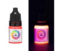 TTOOGO Conjunto de Tinta de Tatuaje Fluorescente: pigmentos de Color Brillo UV Resaltar y modificar Patrones, Botellas de 5 ml seguras de Piel,Naranja
