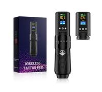 TTOOGO Kit de máquina de tatuaje giratorio inalámbrico - Carrera ajustable 2.0-4.2 mm, 1600 mAh Batería Pen con pantalla LCD, Tipo C Carga rápida,Negro,2 batteries