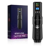 TTOOGO Kit de máquina de tatuaje giratorio inalámbrico - Carrera ajustable 2.0-4.2 mm, 1600 mAh Batería Pen con pantalla LCD, Tipo C Carga rápida,Negro,1 battery
