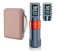 TTOOGO Máquina de lápiz de tatuaje giratorio inalámbrico: pistola de tatuaje de cartucho de carrera ajustable con batería de 1600 mAh, pantalla TFT de 1.47 pulgadas,Naranja,2 batteries