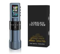 TTOOGO Profesional Pen de tatuaje inalámbrico con una carrera ajustable de 2.0-4.2 mm, máquina de tatuaje de batería giratoria de 1600 mAh Potencia inalámbrica,Negro,1 battery