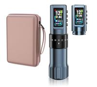 TTOOGO Profesional Pen de tatuaje inalámbrico con una carrera ajustable de 2.0-4.2 mm, máquina de tatuaje de batería giratoria de 1600 mAh Potencia inalámbrica,Negro,2 batteries