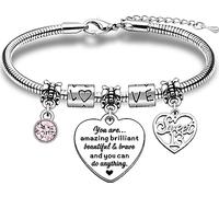 TTOVEN Regalos de cumpleaños 13 para niñas, regalos de cumpleaños inspiradores para niñas, pulsera de cumpleaños con texto en inglés "You are Amazing Beautiful Birthday, talla única, Metal