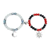TTPSRY 2 Pcs-Magnéticas para Parejas con Imán Pulsera Cerradura La Amistad Pulsera Ajustable Para Hombres y Mujeres Regalo para El Mejor Amigo