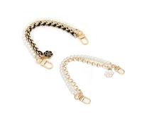 TTPSRY 2 Piezas Cadena Bolso Perlas Cadena de Repuesto para Bolso Cadenas de Extensión Monedero Pearl Bag Chain Strap con Encanto Rosa Accesorios Decorativos Correa Bolso para Mujer