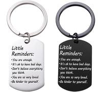 TTPSRY 2 Piezas Llavero Placa Motivacional Mensajes Positivos Colgante Recordatorio Diario Acero Inoxidable Llaveros Mujer