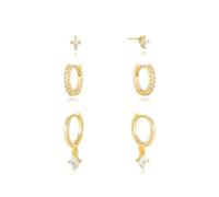 TTPSRY 3 Piezas Pendientes Mariposa Brillantes Aros Pequeños Colgantes Cristales Joyas Mujer