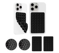 TTPSRY 4 Piezas Soportes de Silicona para Teléfonos Móviles Soporte Móvil Antideslizante para Teléfono Funda para Teléfono con Ventosa Adhesiva Ideal para Selfies y Videos (Negro)
