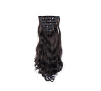TTPSRY 56cm Extensiones de Clip de Rizada Pelo Largo Ondulado Wavy Ponytail Extension Cabello Natural Una Pieza Postizos Mujer(Castaño Oscuro)