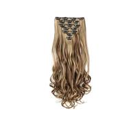 TTPSRY 56cm Extensiones de Clip de Rizada Pelo Largo Ondulado Wavy Ponytail Extension Cabello Natural Una Pieza Postizos Mujer(Marrón Chocolate&Rubio Miel)