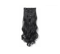 TTPSRY 56cm Extensiones de Clip de Rizada Pelo Largo Ondulado Wavy Ponytail Extension Cabello Natural Una Pieza Postizos Mujer(Negro Natural)