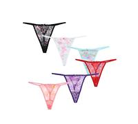 TTPSRY 6 Piezas Bragas Encaje Mujer Tanga Transparente Braguitas sin Costuras Ropa Interior Estampado Floral Transpirable Suave Cómodo Invisible