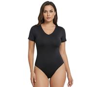 TTPSRY Body Manga Corta Mujer Bodysuit Cuello V Elegante Moldeador Reductor Vientre Plano Camiseta Ajustada Monos Jumpsuit Ropa Verano Top Faja Moldeadora Reductora Adelgazante