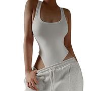 TTPSRY Body sin Mangas Mujer Sexy Bodysuit Espalda Nadadora Moldeador Reductor Vientre Plano Top Faja Moldeadora Reductora Adelgazante Monos Elegantes Camiseta Verano Ropa